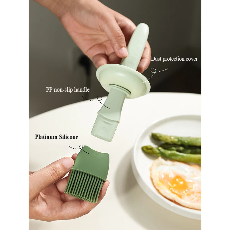 Olje-dispenser med silikonpensel – 2 i 1