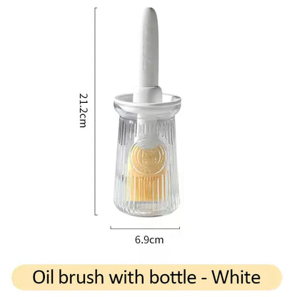 Olje-dispenser med silikonpensel – 2 i 1