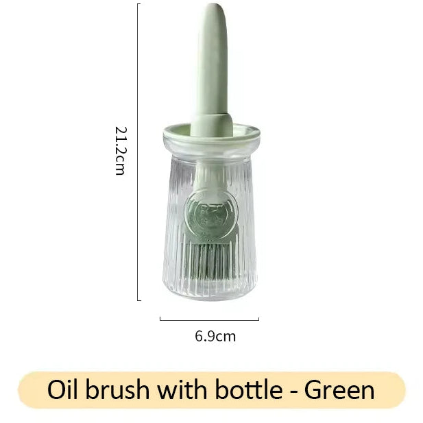 Olje-dispenser med silikonpensel – 2 i 1