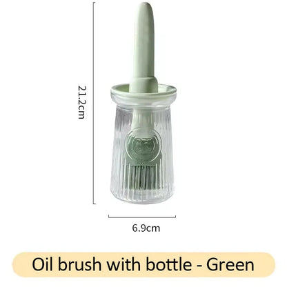 Olje-dispenser med silikonpensel – 2 i 1