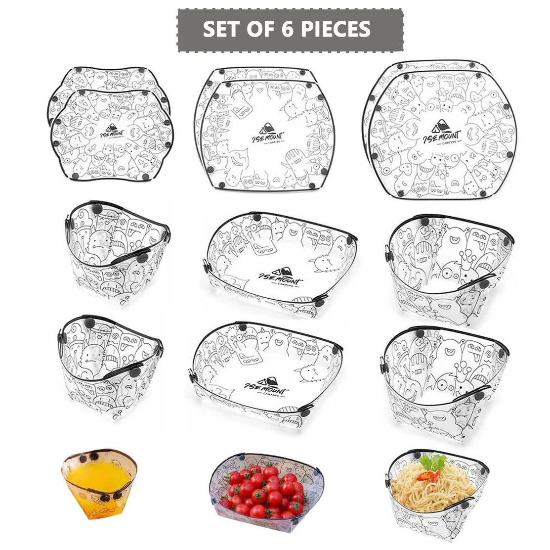 Sammenleggbart turservise – tallerken, skål og kopp